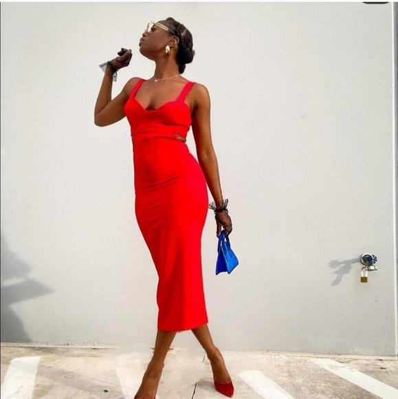 ZARA* Cut Out Midi Dress - Picture 7 of 8